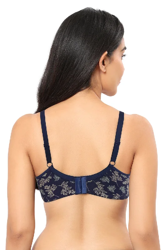 Lace Concealer Non-padded Non-wired Bra - Twigs Print