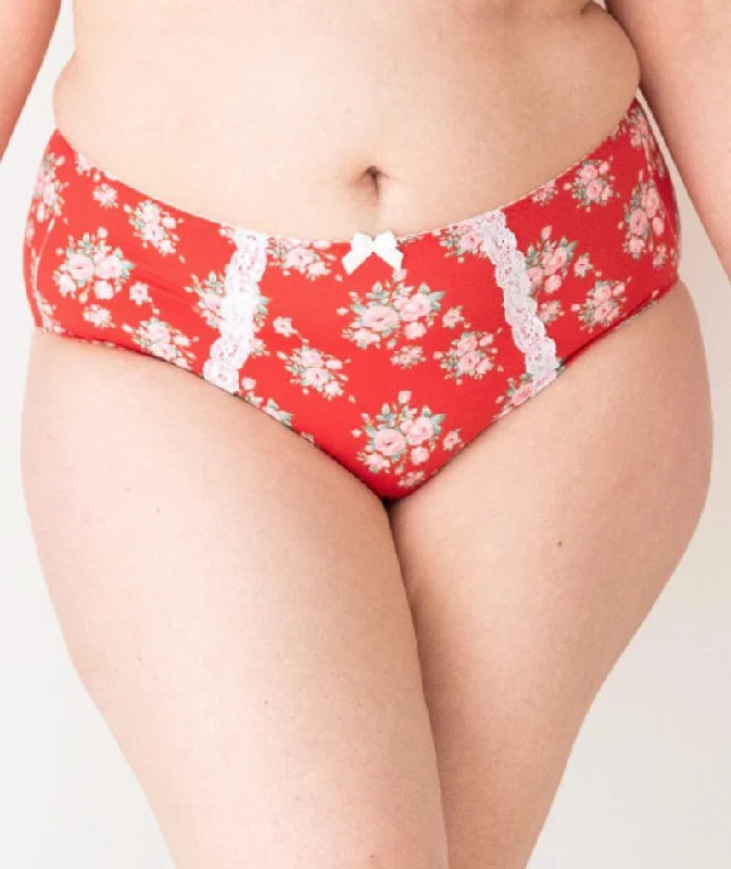 Lady Emprezz Shirley High Rise Brief - Red Vintage