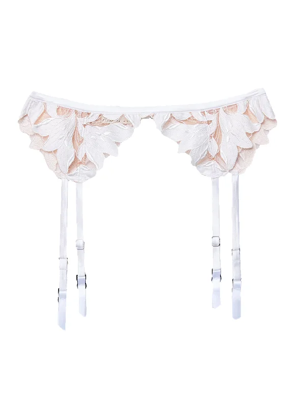 Lily Embroidery Garter Belt