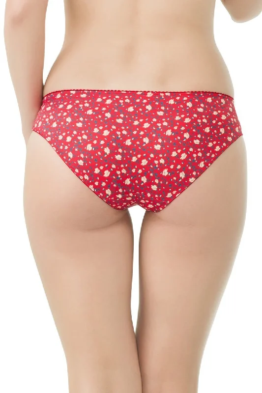 Low Rise Printed Bikini Panty - Tiger Lily-Golden Haze