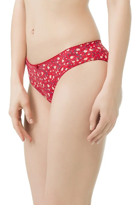 Low Rise Printed Bikini Panty - Tiger Lily-Golden Haze