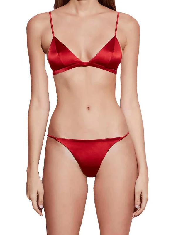 Luxe Triangle Bra in Red