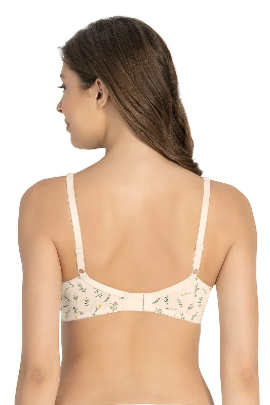 Magic Shaper Non Padded Non Wired Support Bra - Pearled Ivory Print