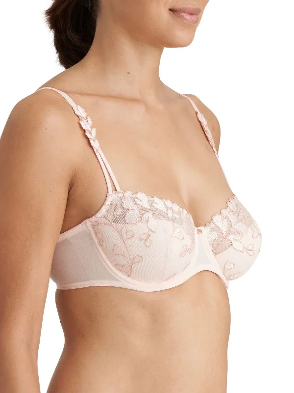 Leda Half Padded Balcony Bra - Glossy Pink