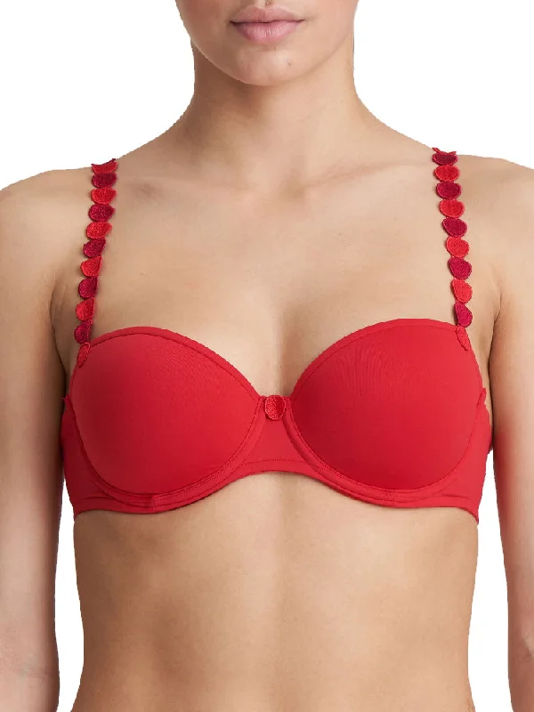 Tom Padded Balcony Bra - Scarlet