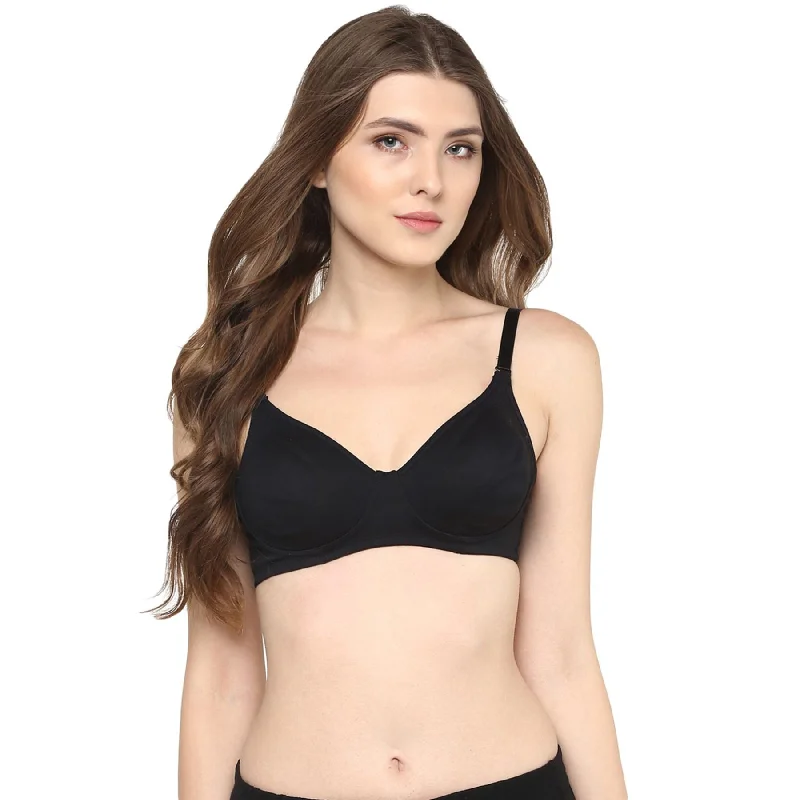 Medium Coverage Non Padded Non Wired Bra With Detachable Straps-CB-324