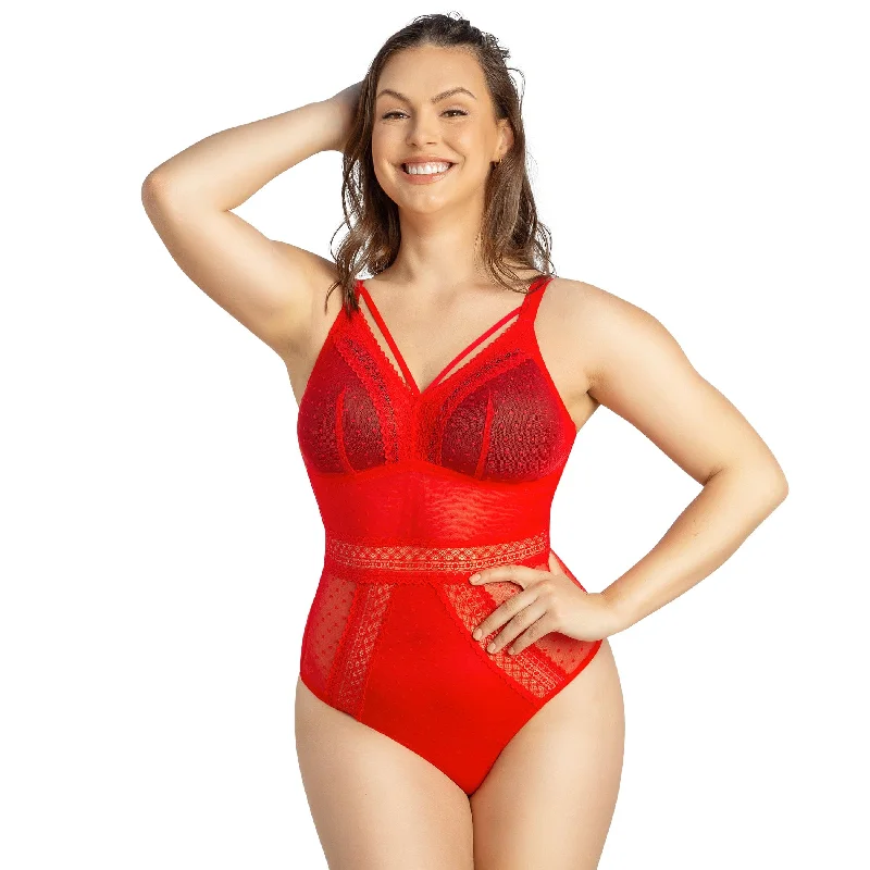 Mia Dot Bodysuit - Racing Red