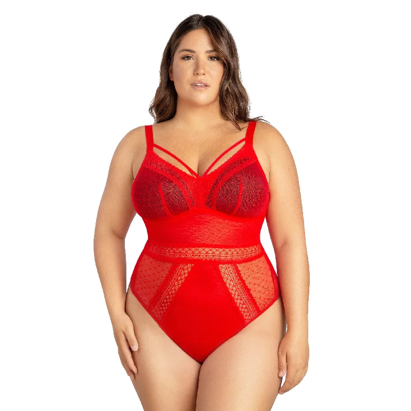 Mia Dot Bodysuit - Racing Red