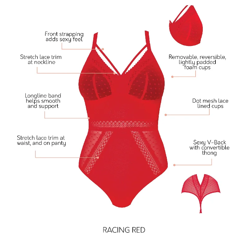 Mia Dot Bodysuit - Racing Red