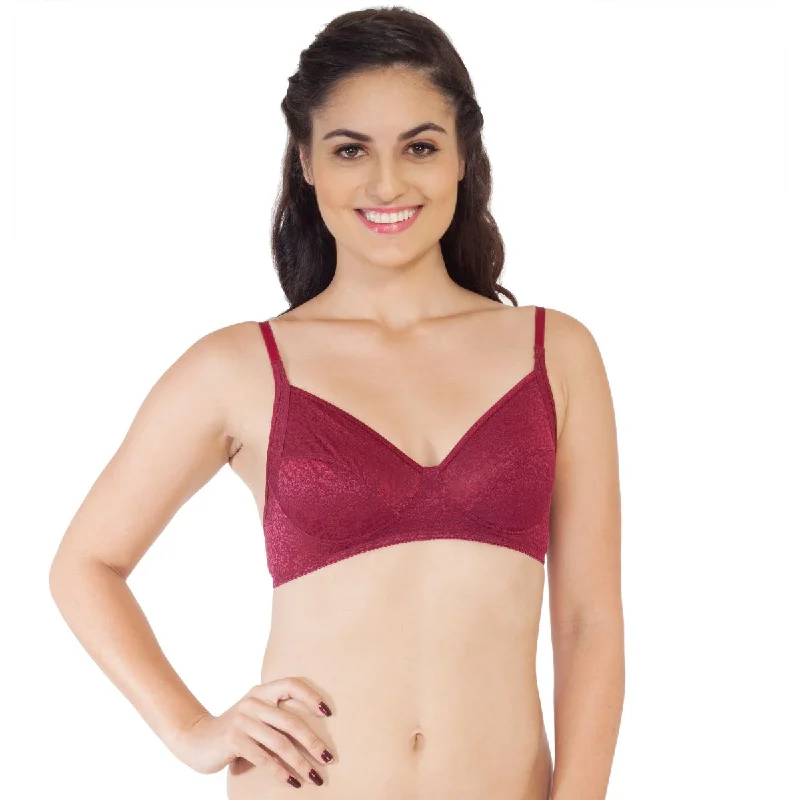 Non Padded Non Wired bra with floral embossed detail-FB-701