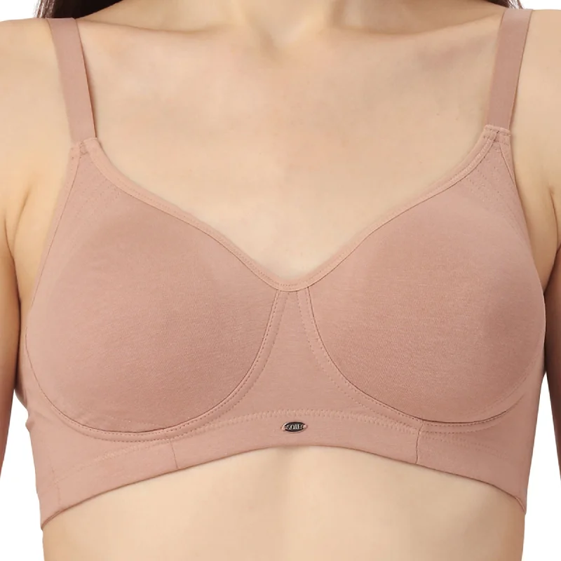 Non Padded Non Wired Full Coverage Cotton Spandex Encircled T-shirt Bra CB-339