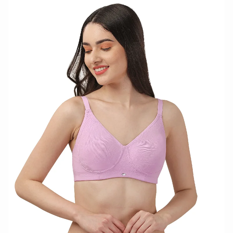 Non Padded Non Wired Full Coverage Cotton Spandex Encircled T-shirt Bra CB-339