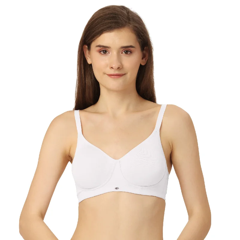 Non Padded Non Wired Full Coverage Cotton Spandex Encircled T-shirt Bra CB-339