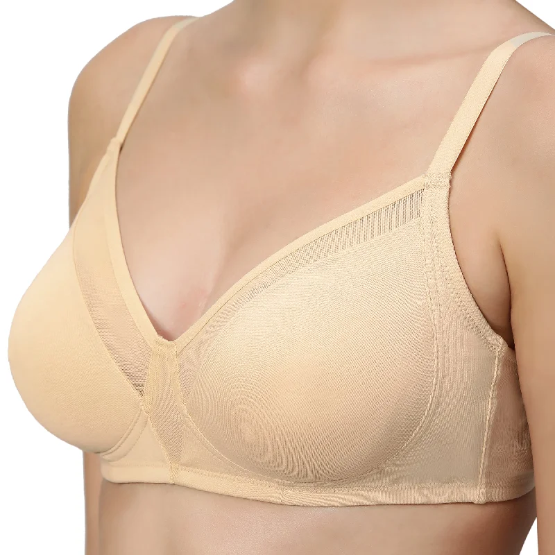 Non Padded Non Wired Medium Coverage Cotton Spandex Bra CB-340