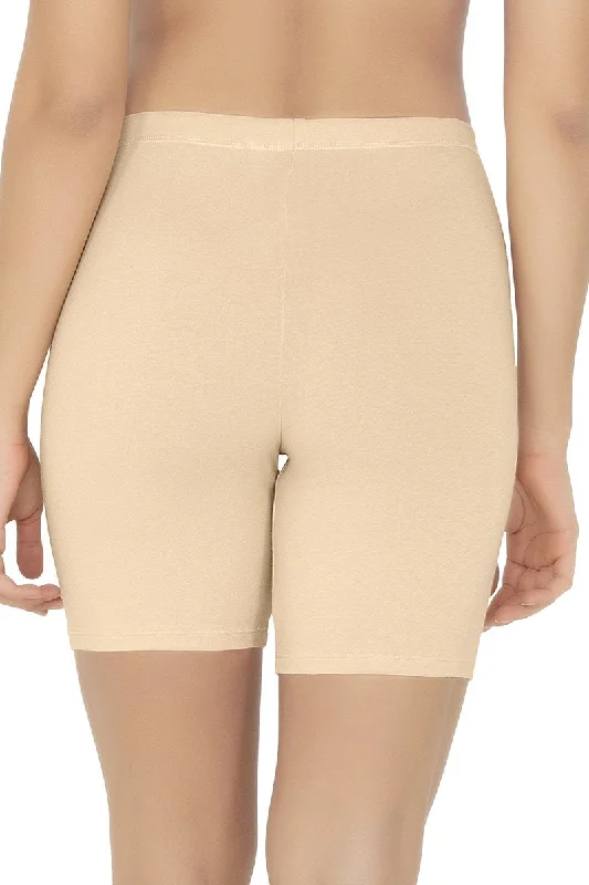 Smooth Mid-thigh Cotton Shortie Liner - Nude