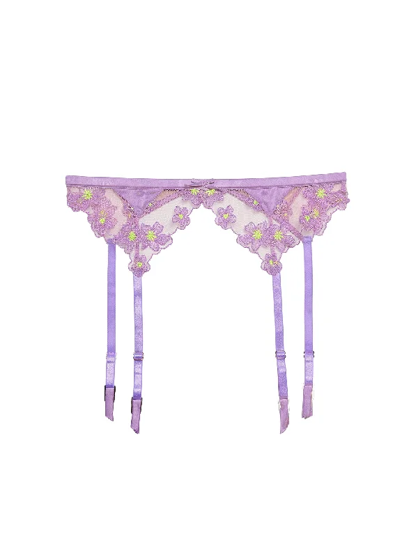 Petal Embroidery Garter Belt