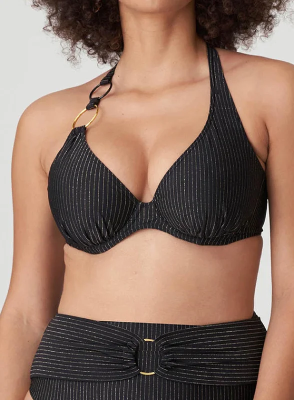 PrimaDonna Swimwear: Solta Half Padded Plunge Bikini Top Black