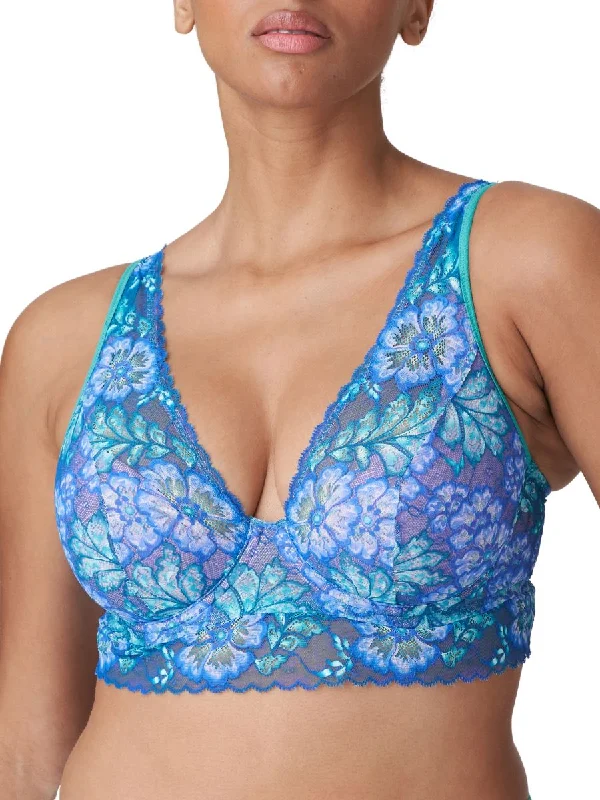 Morro Bay Half Padded Plunge Bra - Mermaid Blue