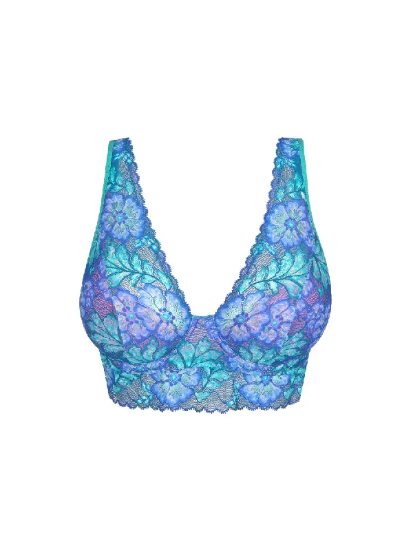 Morro Bay Half Padded Plunge Bra - Mermaid Blue