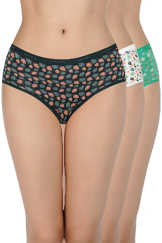 Printed Low Rise Assorted Hipster Panties (Pack of 3 Colors & Prints May Vary)