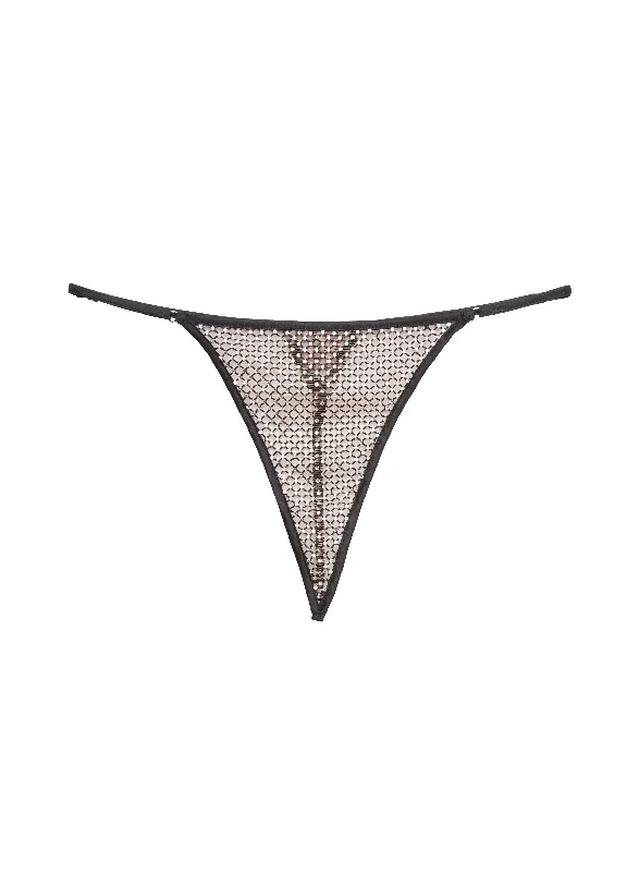 Rhinestone Fishnet V-String