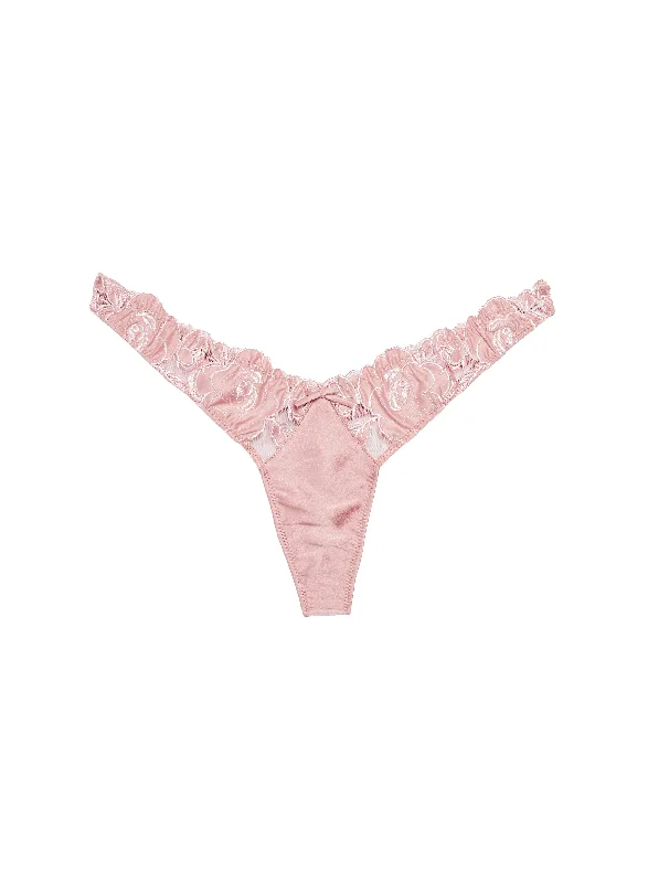 Rose Logo Embroidery Thong