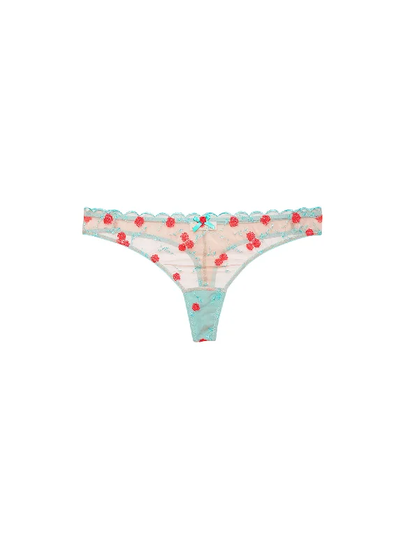 Rose & Vine Embroidery Thong