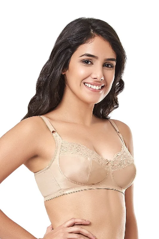 every de Lace Contour Non-Padded Non-Wired Full Cover Bra - Sandalwood