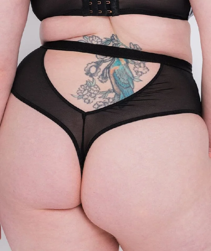 Scantilly Buckle Up High Waist Thong - Black