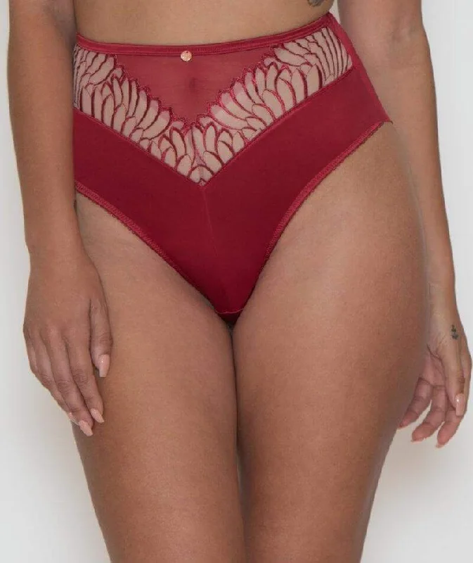 Scantilly Fallen Angel High Waist Brief - Garnet Red