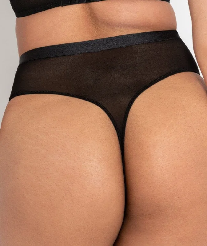 Scantilly Lovers Knot Thong - Black/Latte Beige