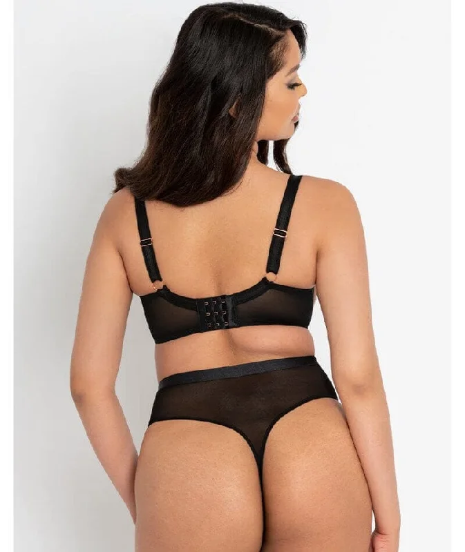 Scantilly Lovers Knot Thong - Black/Latte Beige