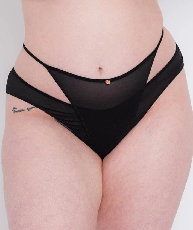 Scantilly Peep Show Brazilian Brief - Black