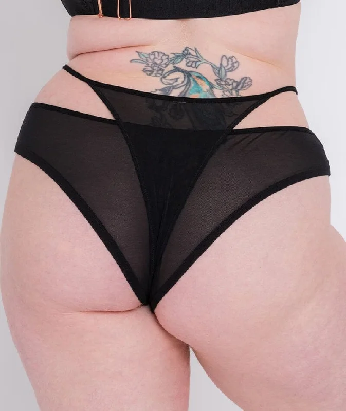 Scantilly Peep Show Brazilian Brief - Black