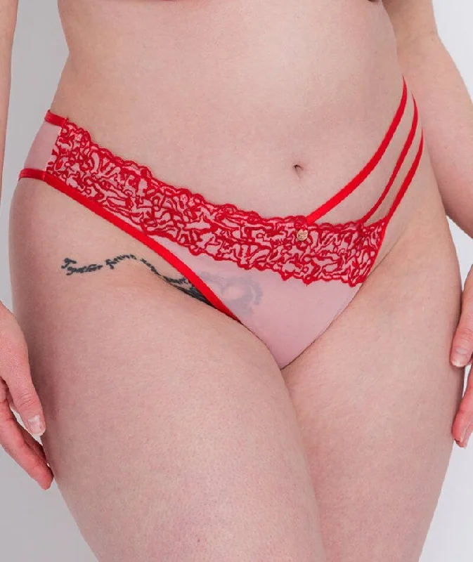 Scantilly Tantric Brazilian Brief - Pink/Red