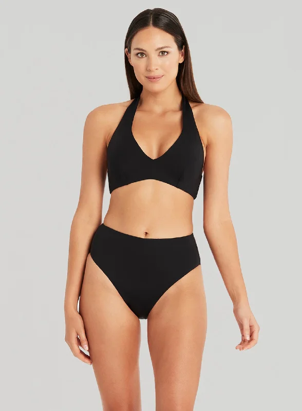 Sea Level: Eco Essentials Halter Swim Bra Black