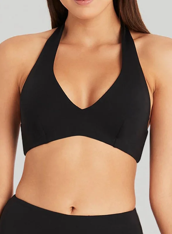 Sea Level: Eco Essentials Halter Swim Bra Black