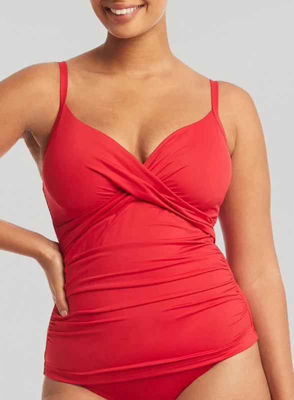 Sea Level: Eco Essentials Twist Front Swim Tankini Red