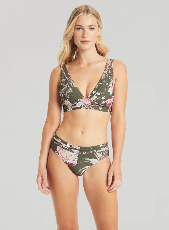 Sea Level: Martini Mid Bikini Swim Pant Khaki