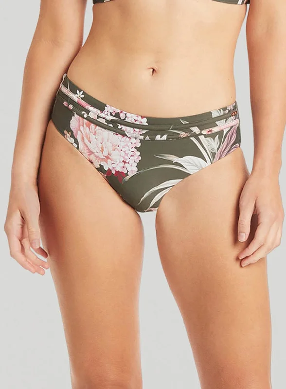 Sea Level: Martini Mid Bikini Swim Pant Khaki