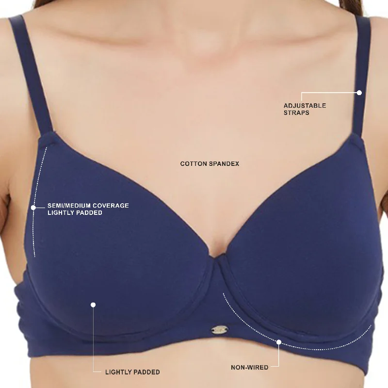 Semi/Medium Coverage Padded Non Wired T-shirt Bra-CB-123