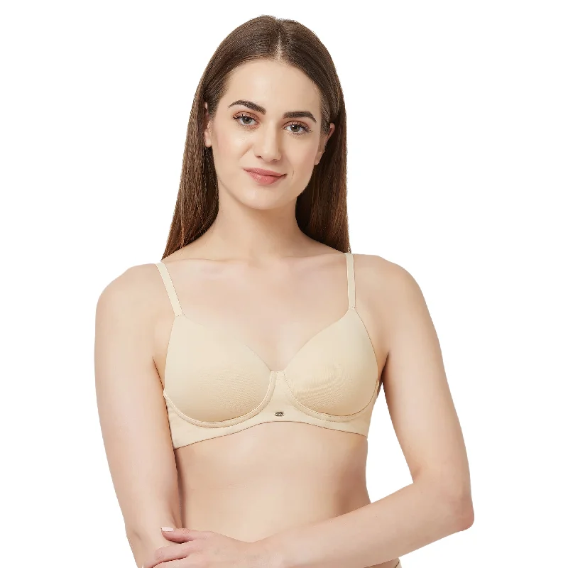 Semi/Medium Coverage Padded Non Wired T-shirt Bra-CB-123