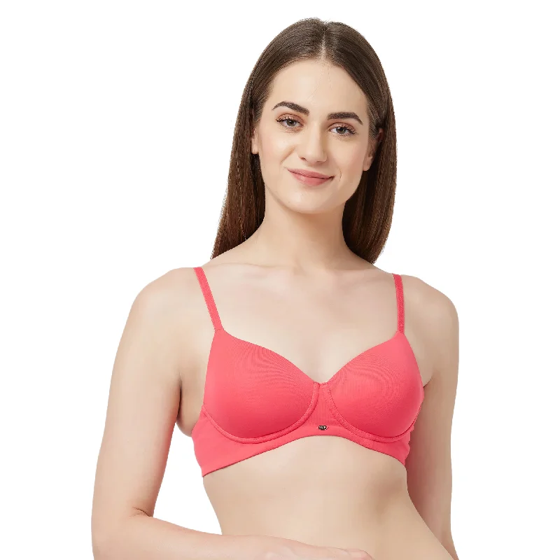 Semi/Medium Coverage Padded Non Wired T-shirt Bra-CB-123