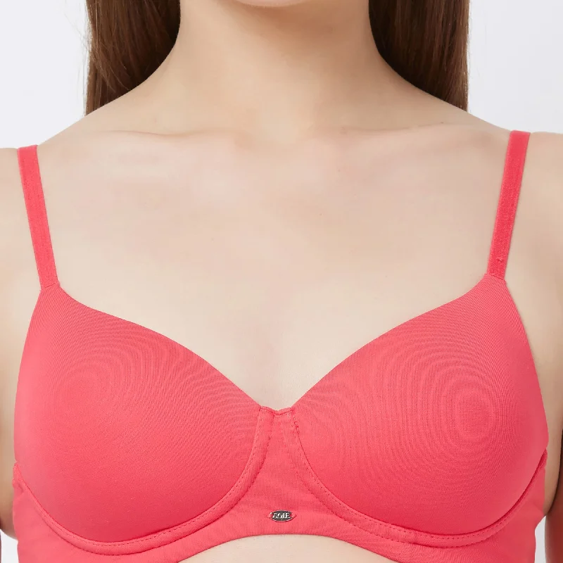 Semi/Medium Coverage Padded Non Wired T-shirt Bra-CB-123