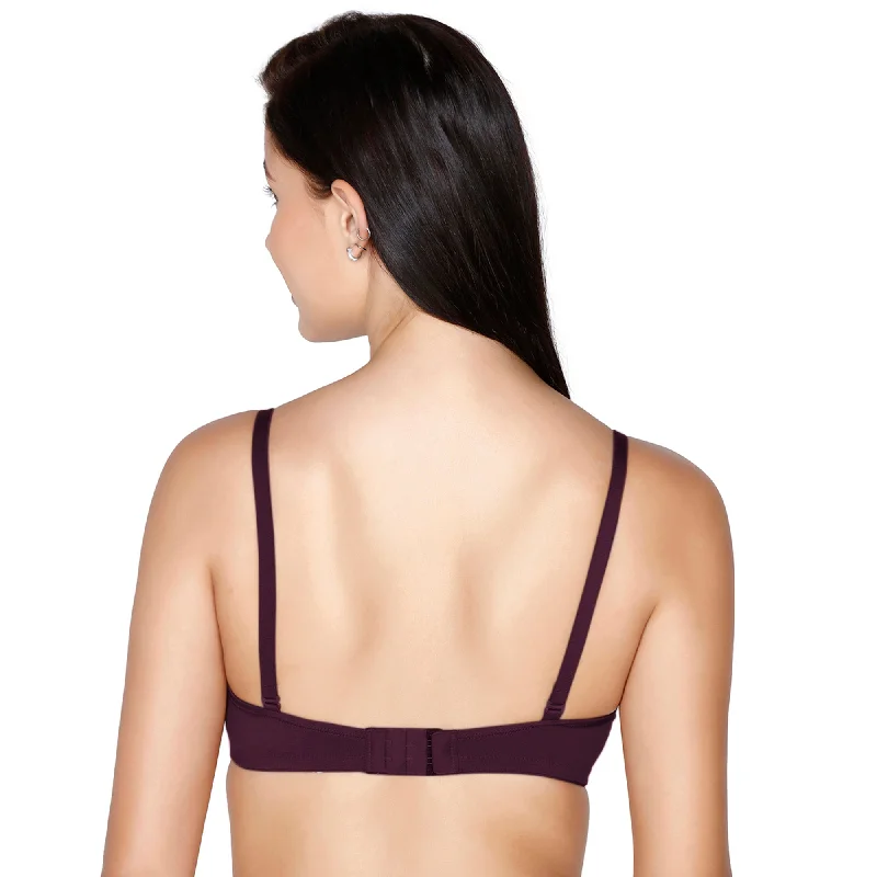 Slick-Cotton Mold Padded T-shirt Bra Marron