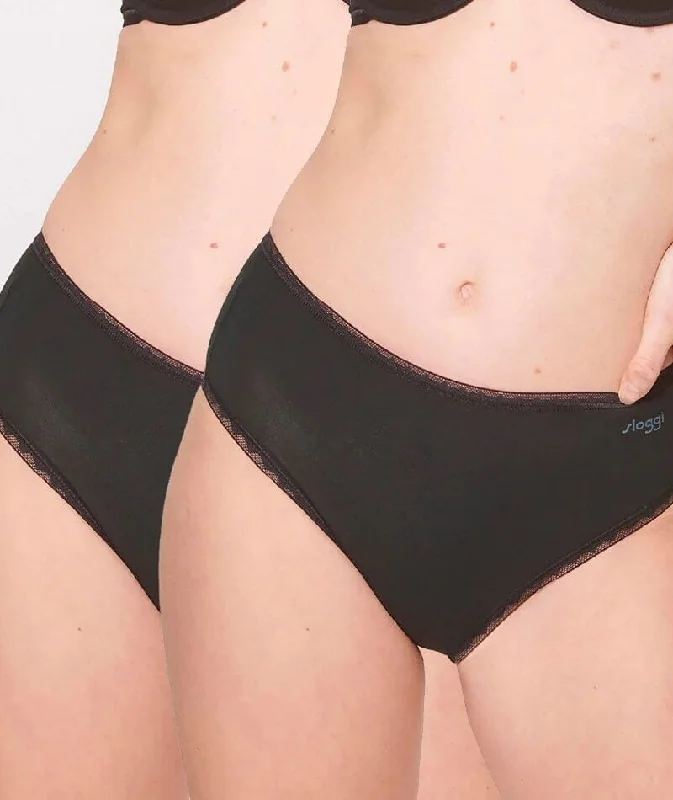 Sloggi GO High Waist 2 Pack Brief - Black