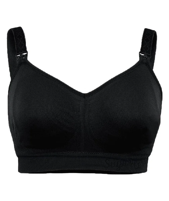 Cake Maternity Popping Candy Fuller Bust Seamless F-Hh Cup Wire-Free Nursing Bra - Black