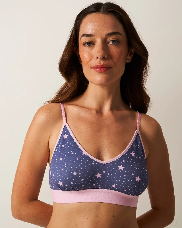 T-Shirt Bra - Indigo and Pirouette Stars