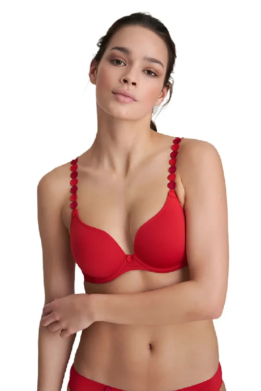 Tom Heart Shaped Bra in Scarlet