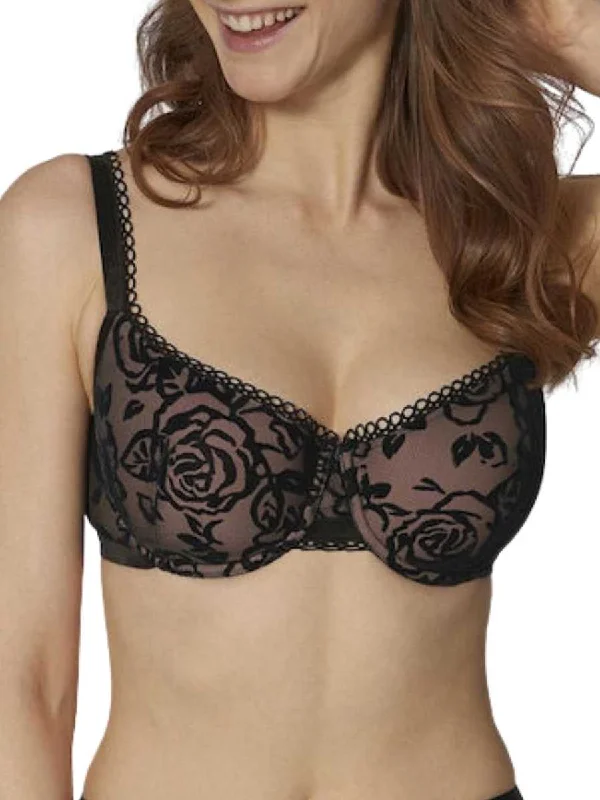 Velvet Rose Spotlight Half Cup Bra - Black